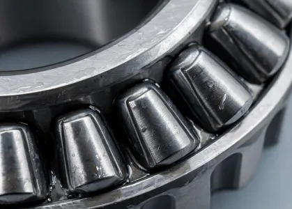 Lubricated roller bearing detail